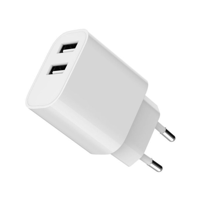 Мережевий ЗП, 2 USB-A 5V/2.4A (12W), білий
