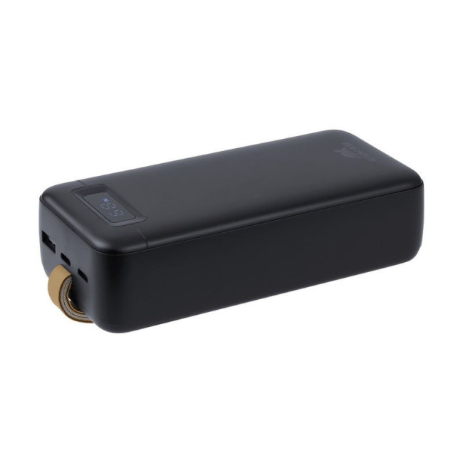 Портативний зарядний пристрій, 30000 mA, PD 65W, з LCD, чорний