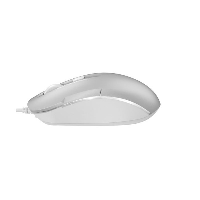 Миша дротова Fstyler, USB, біле підсвічування, 1600 dpi, сірий+білий