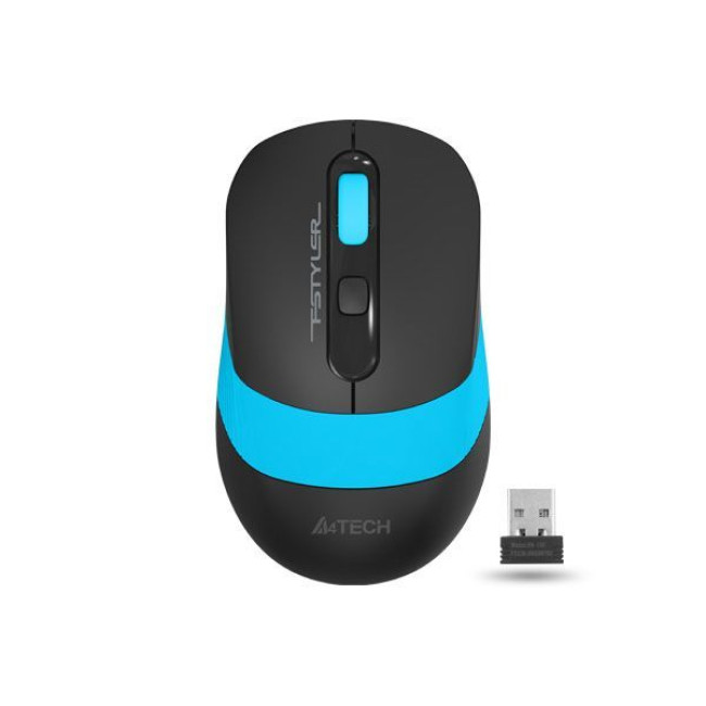 Миша бездротова Fstyler, USB, 2000 dpi, чорний + синій
