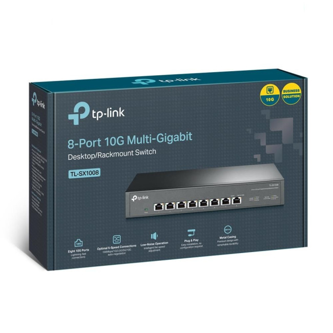 8 портовий 10-гігабітний настільний / стієчний комутатор,TL-SX1008 TP-LINK