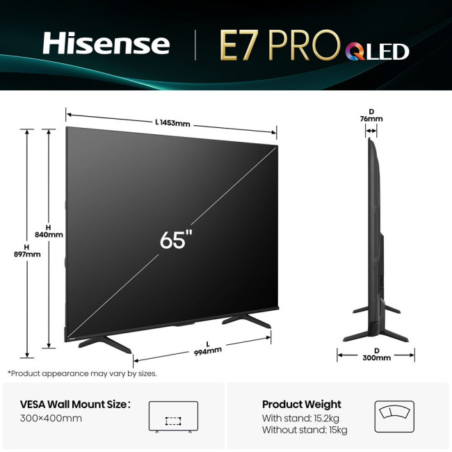 LED-телевизор Hisense 65E7Q PRO 