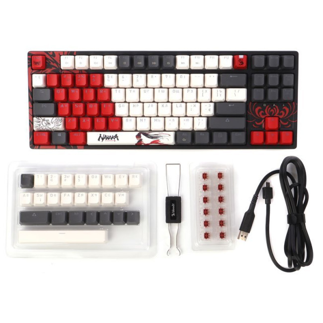 Клавіатура механічна ігрова, USB, червоне підсвічування, BLMS Red Plus Switch
