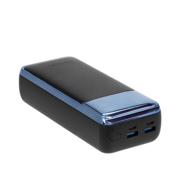 Портативний зарядний пристрій, 30000 mA, QC/PD 65W, з LCD, чорний