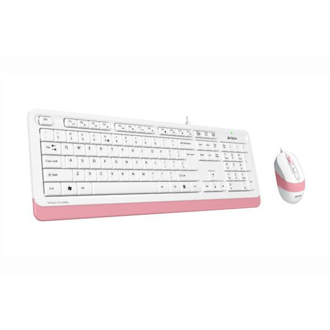 Комплект дротовий Fstyler клавіатура+миша, чорно-рожевий, USB