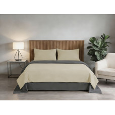 Комплект постільної білизни Soho Євро 200х220 см Beige/Dark gray