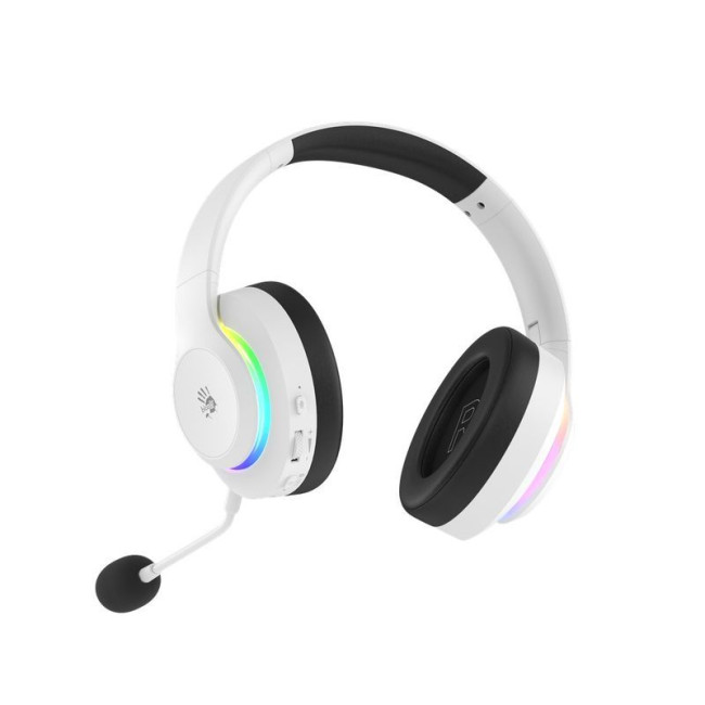 Ігрові бездротові навушники з мікрофоном, RGB підсвічування, Bluetooth + 2.4GHz + 3.5 jack