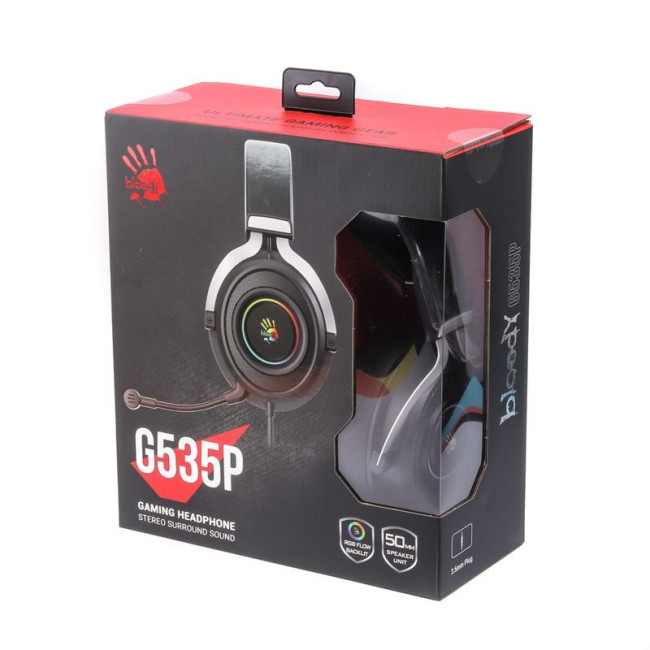 Ігрові навушники з мікрофоном, об'ємний звук, RGB підсвічування, USB+3.5 jack