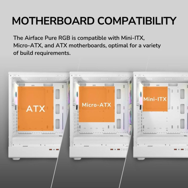 Ігровий корпус, 3*120mm RGB, 1*120mm ARGB вентилятори передвстановлені, ATX/mATX/mini-ITX, скляне вікно