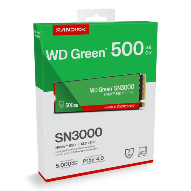 Твердотільний запам’ятовувальний пристрій накопичувач (SSD) G4 M.2 NVME 500GB GRN SN3000 WDS500G4G0E SANDISK