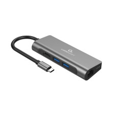 Док станція USB-C 5-в-1 (хаб/HDMI/PD/картридер/локальна мережа), сірий