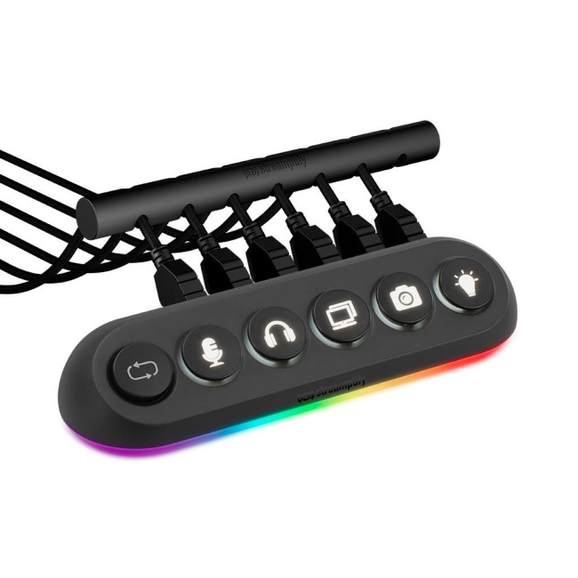 USB-Хаб Streamplify HUB DECK 5-RGB-EU-F, чорний