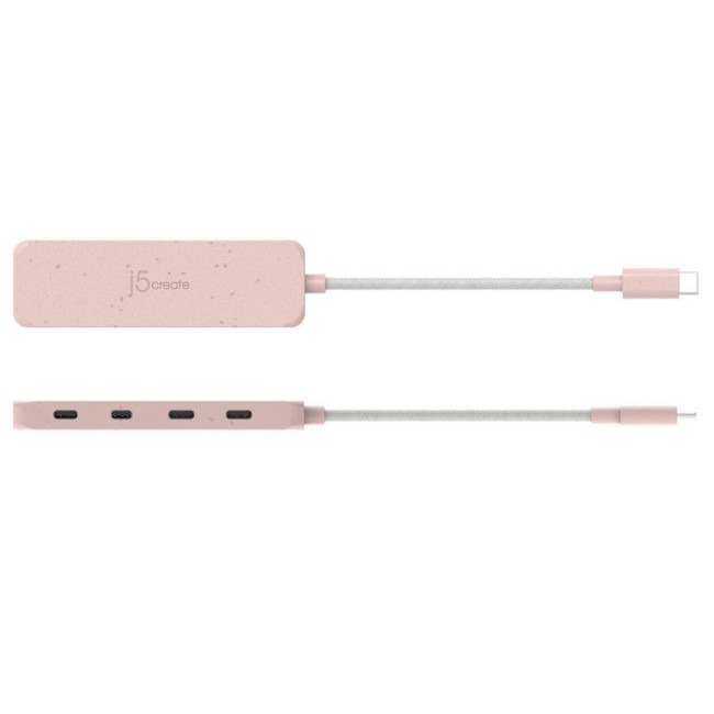 Хаб USB 3.2, 10Gbps, USB-С на 4 USB-С, червоний
