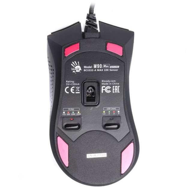 Ігрова миша Bloody Activated, RGB, 10000 CPI, 50M натискань, чорний