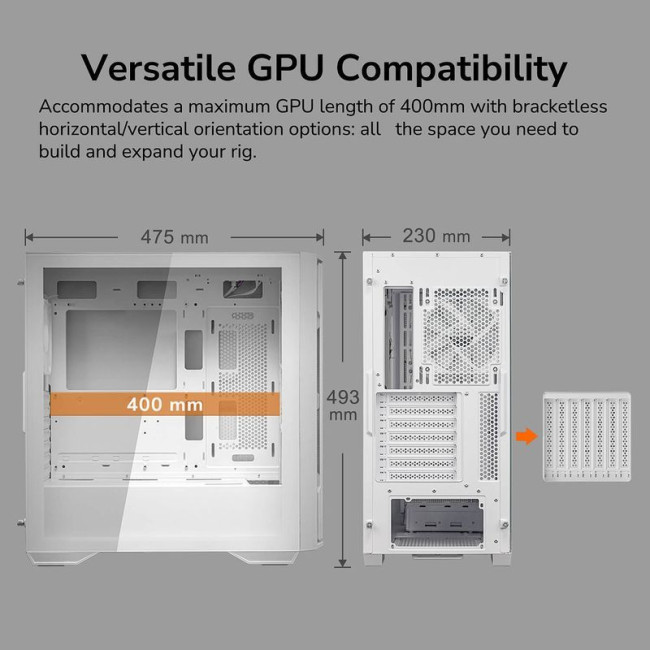 Ігровий корпус, 2*120mm вентилятори передвстановлені, ATX/mATX/mini-ITX, Type C x 1, USB3.0 x 2, Audio x1, скляне вікно