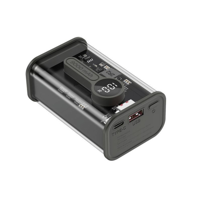 Портативний зарядний пристрій, 9000 mAh, QC3.0, Transparent