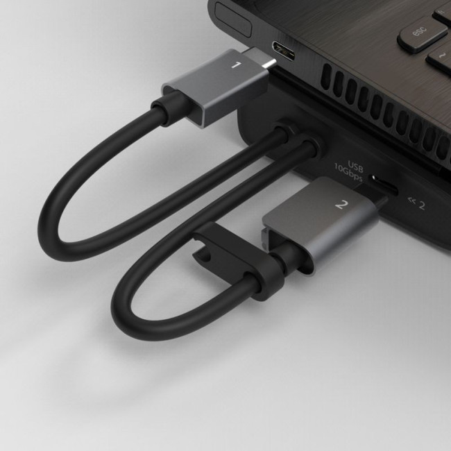 Док станція USB-C 10Gbps, 12-в-1 (слот M2 NVMe/хаб/HDMI/DP/PD/картридер/LAN), сірий