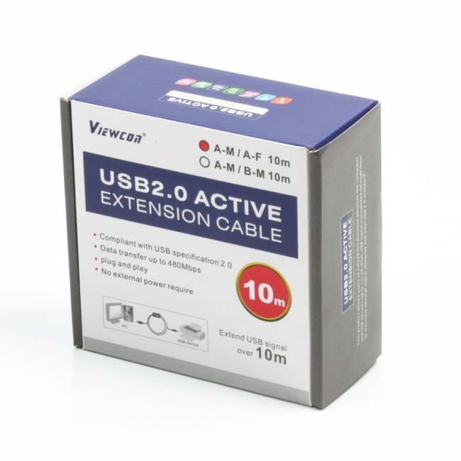 Активний подовжувач USB 2.0 AM/AF, 10 м