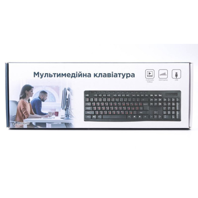 Клавіатура дротова мультимедійна, USB, чорний