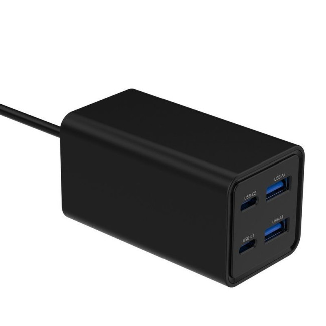 Мережевий ЗП, 2xUSB-A (QC3.0 30W)+2xType-C (PD 65W), чорний