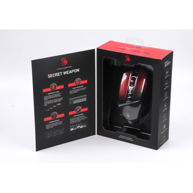 Ігрова миша Bloody Activated, RGB, 10000 CPI, 50M натискань, червоний
