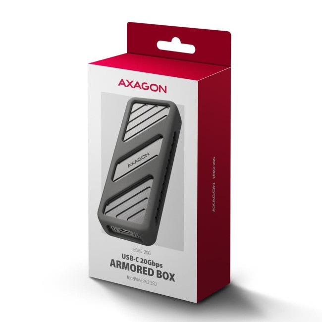 Зовнішній карман для SSD-накопичувачів AXAGON EEM2-20G USB-C 20Gbps - M.2 NVMe SSD ARMORED box