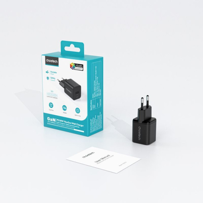 Мережевий зарядний пристрій, USB-A/USB-C, 30Вт, QC3.0/PD/PPS