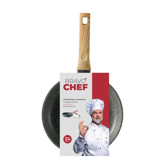 Сковорода Bravo Chef з кришкою 24 см