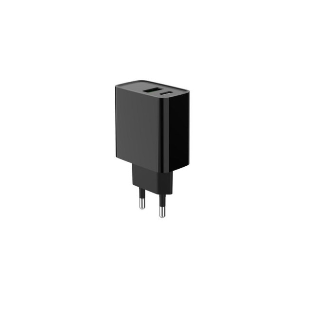 Мережевий ЗП, 1 USB-A + 1 Type-C (PD20Вт + QC3.0 18Вт), чорний