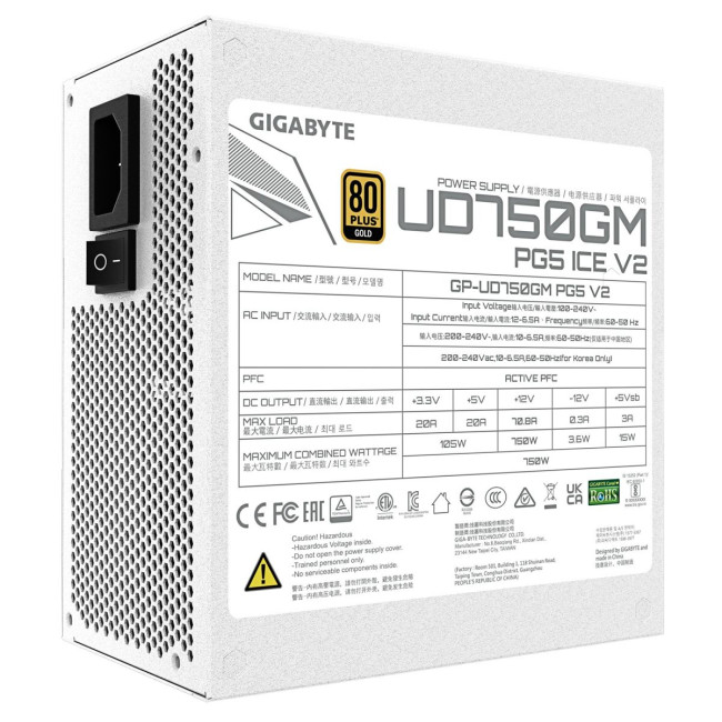 Блок живлення ATX3.1 750W GP-UD750GM PG5 ICE GIGABYTE