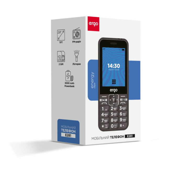 Мобільний телефон ERGO E281 Dual Sim Blue