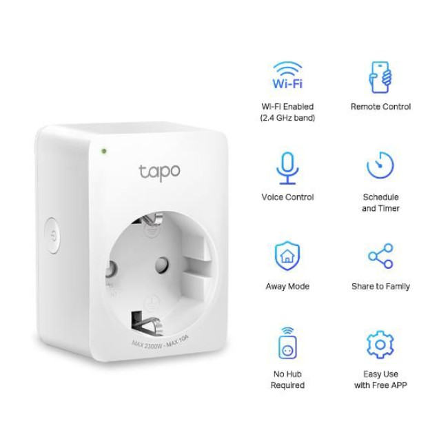 Розумна міні Wi-Fi розетка, Tapo P100(1-pack)