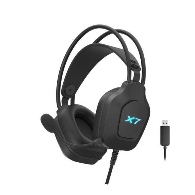 Гарнітура X7 USB з підсвічуванням, чорна