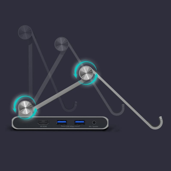 Док станція Ipad USB-C 8-в-1 (HDMI/PD/картридер/USB-A/USB-C/Audio), алюміній