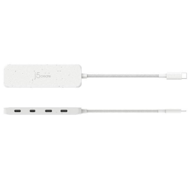 Хаб USB 3.2, 10Gbps, USB-С на 4 USB-С, білий