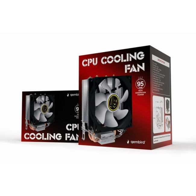 Кулер універсальний, 9 см, TDP 95 Вт, Intel LGA 775/115X/1200 та AMD