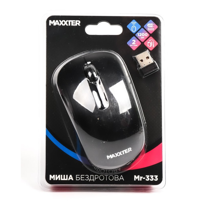 Миша бездротова, USB, 1200 dpi, чорнa