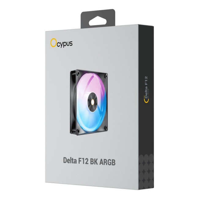 Корпусний вентилятор 120MM DELTA F12 ARGB чорний (DELTA-F12-BK1AM00X-GL) OCYPUS