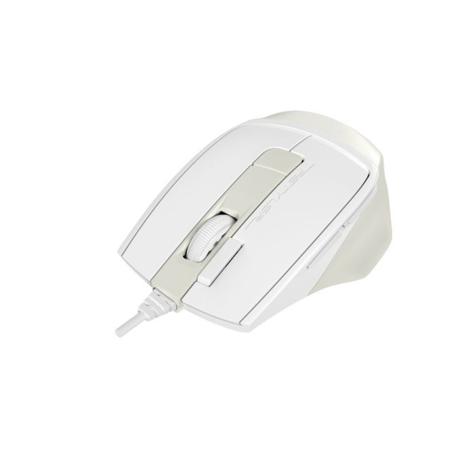 Миша дротова безшумна Fstyler, USB, 2400 dpi, білий+кремовий