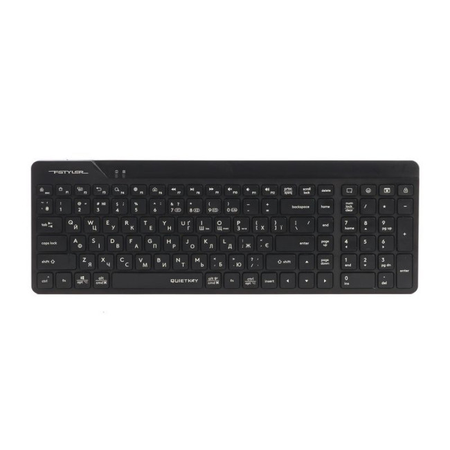 Клавіатура бездротова Fstyler, Bluetooth / 2.4 ГГц, quiet key, чорний
