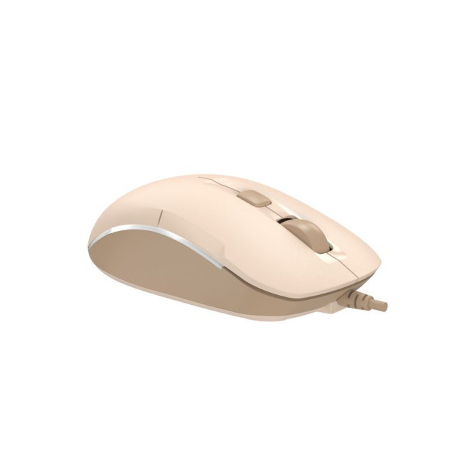 Миша дротова безшумна Fstyler, біле підсвічування, USB, 1600 dpi, бежевий