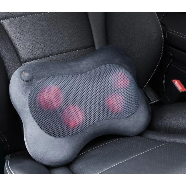 Масажна подушка NAIPO Back and Neck (Ultra-soft Plush Fabric) для спини та шиї з підігрівом та додатковою функцією масажу Шиатцу (ультрам'яка плюшова тканина);модель - MGP-129M