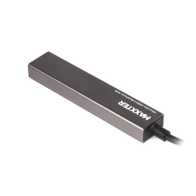 Хаб USB 3.0 Type-A на 4 порти, метал, темно-сірий