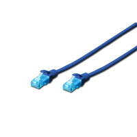 Патч-корд CAT 5e U-UTP, ПВХ AWG 26/7, довжина 1 м, колір синій DK-1512-010/B DIGITUS by ASSMANN