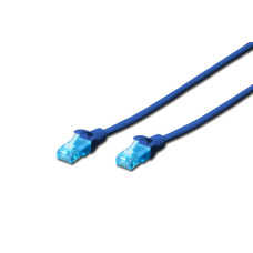 Патч-корд CAT 5e U-UTP, ПВХ AWG 26/7, довжина 1 м, колір синій DK-1512-010/B DIGITUS by ASSMANN
