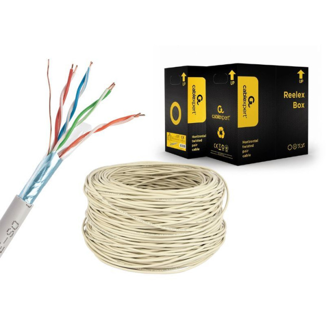 CAT6, багатожильна, алюміній під міддю (CCA), AWG23, неекранована, 100 м
