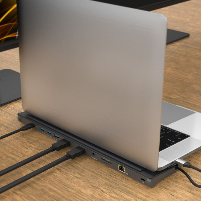 Док станція USB-C 10-в-1 (HDMI/PD/USB-A/USB-C/LAN/картридер/аудіо)