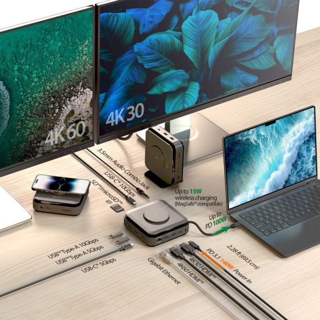 Док станція USB-C 10-в-1 (HDMI/PD/USB-A/USB-C/LAN)