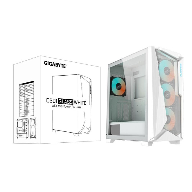 Корпус ATX W/O PSU C301GW V2 WHITE GIGABYTE
