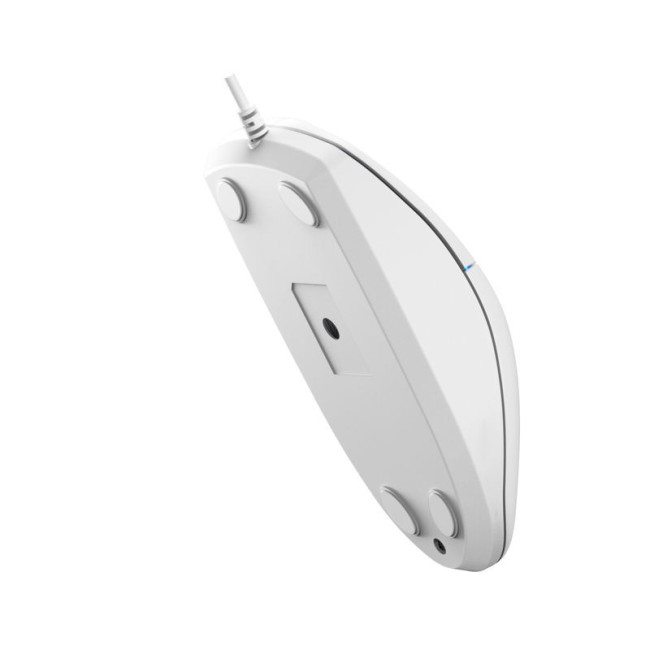 Миша дротова безшумна USB, синє підсвічування, 1200 dpi, білий